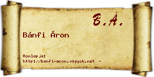 Bánfi Áron névjegykártya